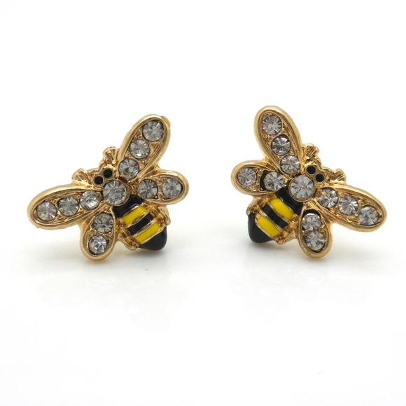 Jewelry - Bumble Bee Stud Earrings Gold Plated